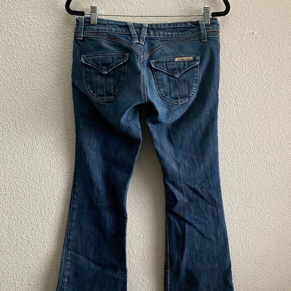 Y2K VTG William Rast Madison Flare Trouser Low Rise Jeans 28 x 32 Snap Button - Picture 3 of 10